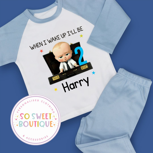 Boss Baby When I Wake Up Personalised Birthday Pyjamas