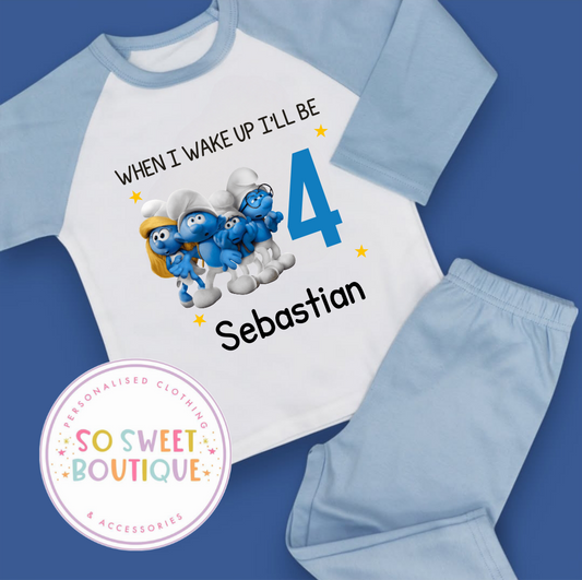 The Smurfs When I Wake Up Personalised Birthday Pyjamas