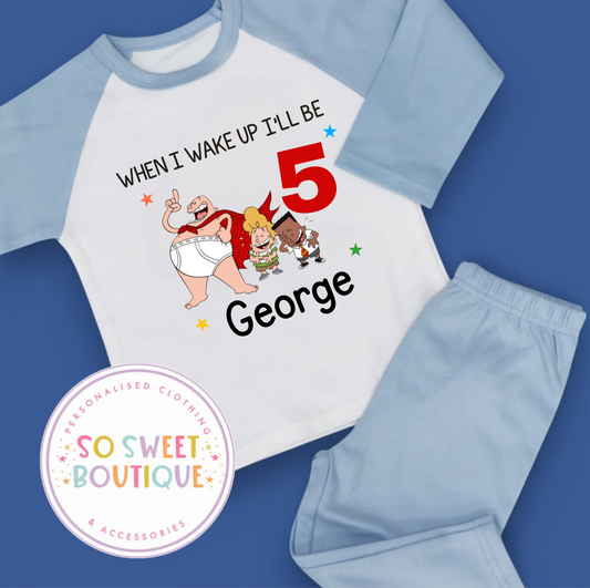 Captain Underpants When I Wake Up Personalised Birthday Pyjamas