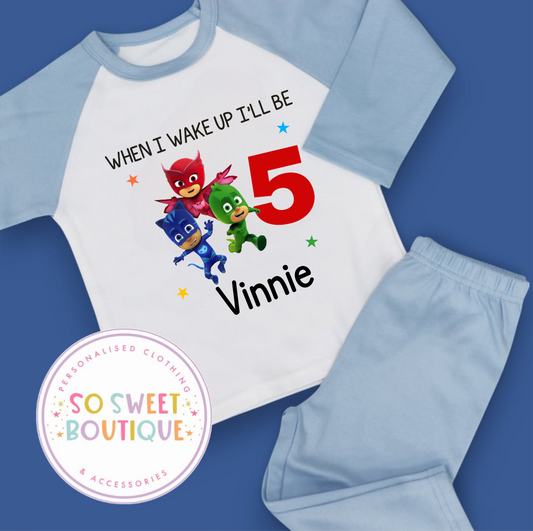 PJ Masks When I Wake Up Personalised Birthday Pyjamas