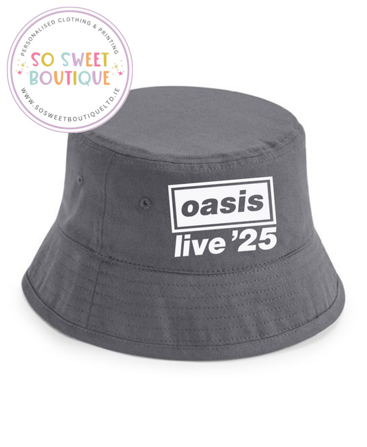 Organic Cotton' Oasis Live 25 Unisex Bucket Hat - Grey