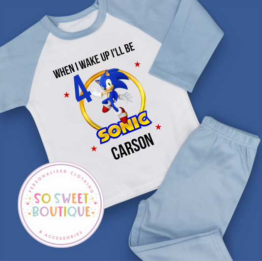 Sonic When I Wake Up Personalised Birthday Pyjamas