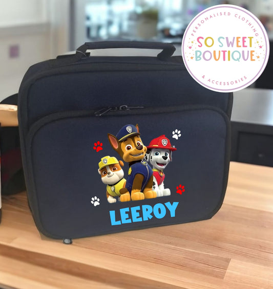 Paw Patrol themed Personalised Navy Insulated Lunch Bag