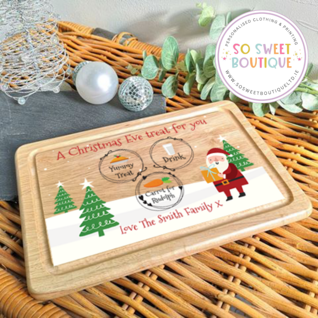 Santa Personalised Laser Printed Wooden Treat Board