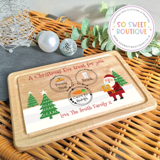 Santa Personalised Laser Printed Wooden Treat Board
