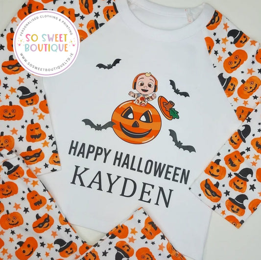 Cocomelon Halloween themed Personalised Pumpkin Pyjamas
