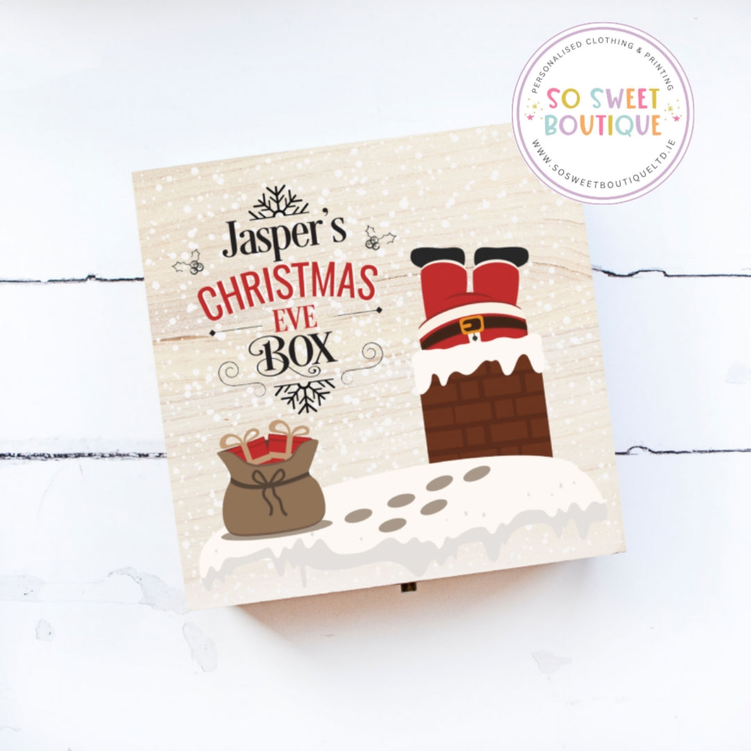 Santa Chimney Personalised Christmas Eve Wooden Box