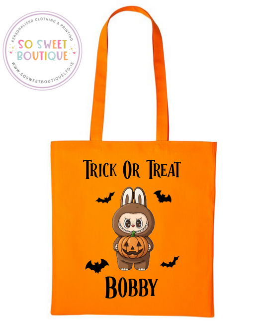 Little Monster Halloween themed Trick Or Treat Cotton Tote Bag
