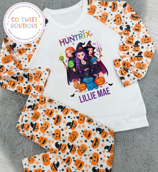 KPOP Demon Hunters Halloween themed Personalised Pumpkin Pyjamas