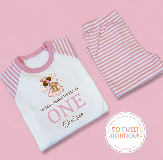Bear Balloons Personalised Birthday Pyjamas