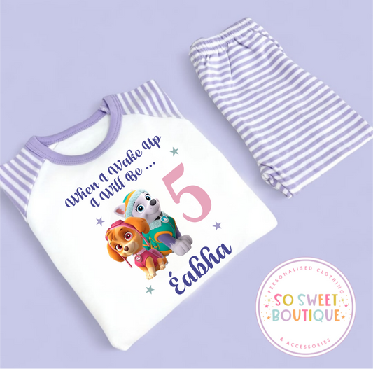 Skye & Everest When I Wake Up Personalised Birthday PJs