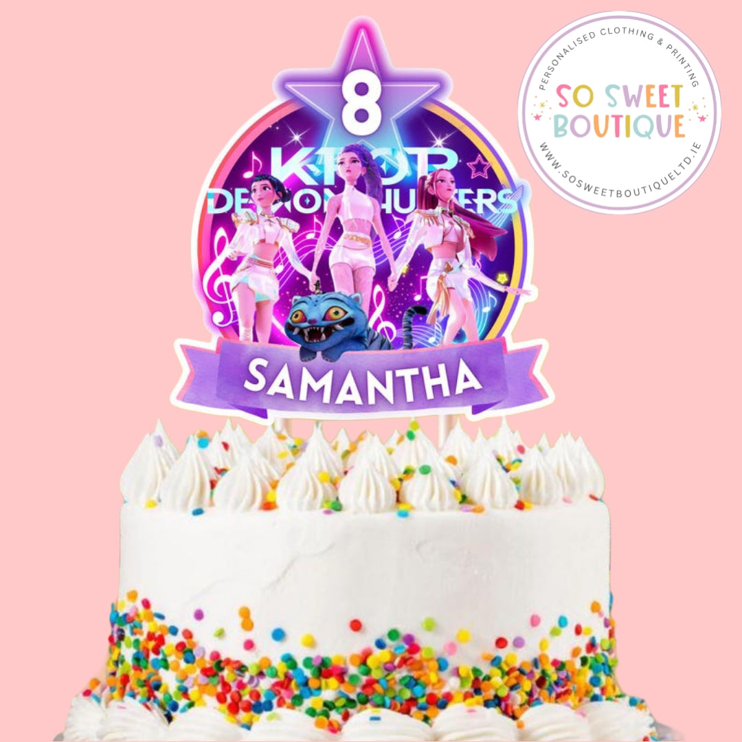 KPOP Demon Hunters Design #3 Personalised Cake Topper