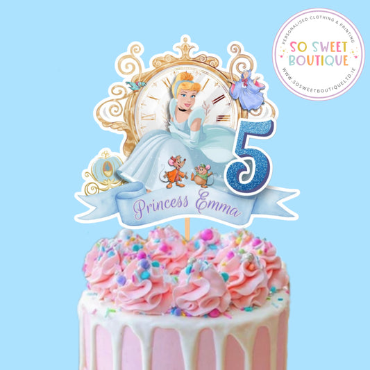 Blue Princess Personalised Cake Topper