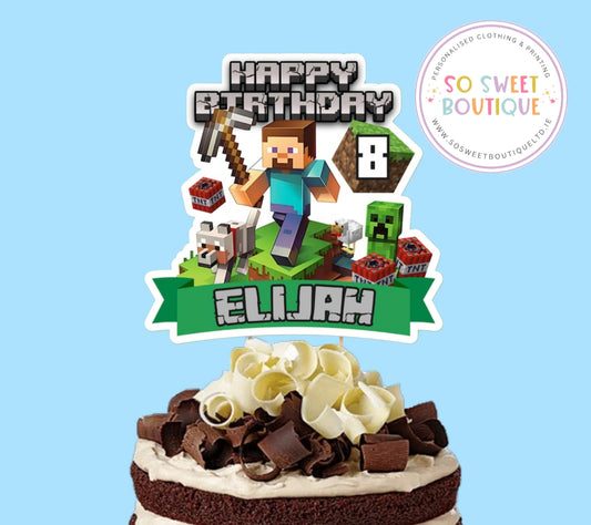 Minecraft Personalised Cake Topper