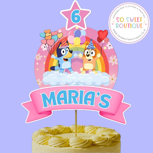 Bluey Design #1 Personalised Cake Topper - SoSweetBoutiqueLtd