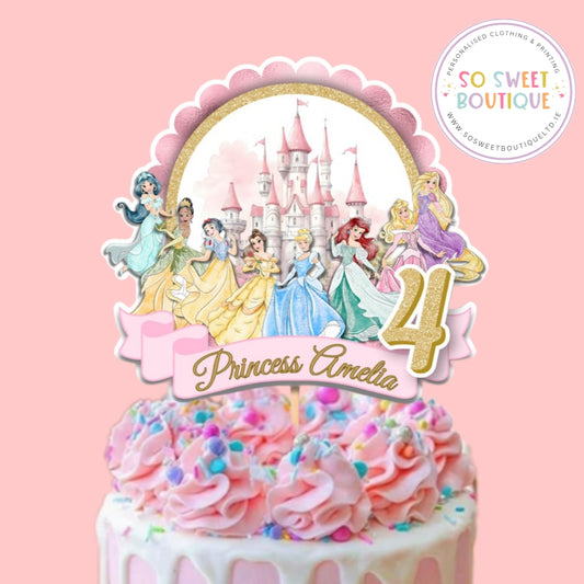 Princess Personalised Birthday Cake Topper - SoSweetBoutiqueLtd
