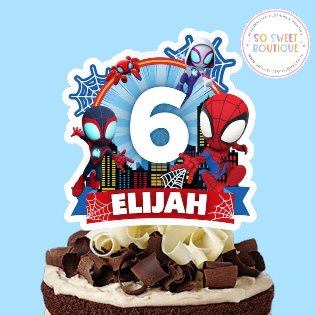 Spiderman Personalised Birthday Cake Topper - SoSweetBoutiqueLtd