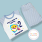 Personalised Baby Shark birthday pyjamas for kids by SoSweetBoutiqueLtd, featuring colorful shark design and soft fabric.