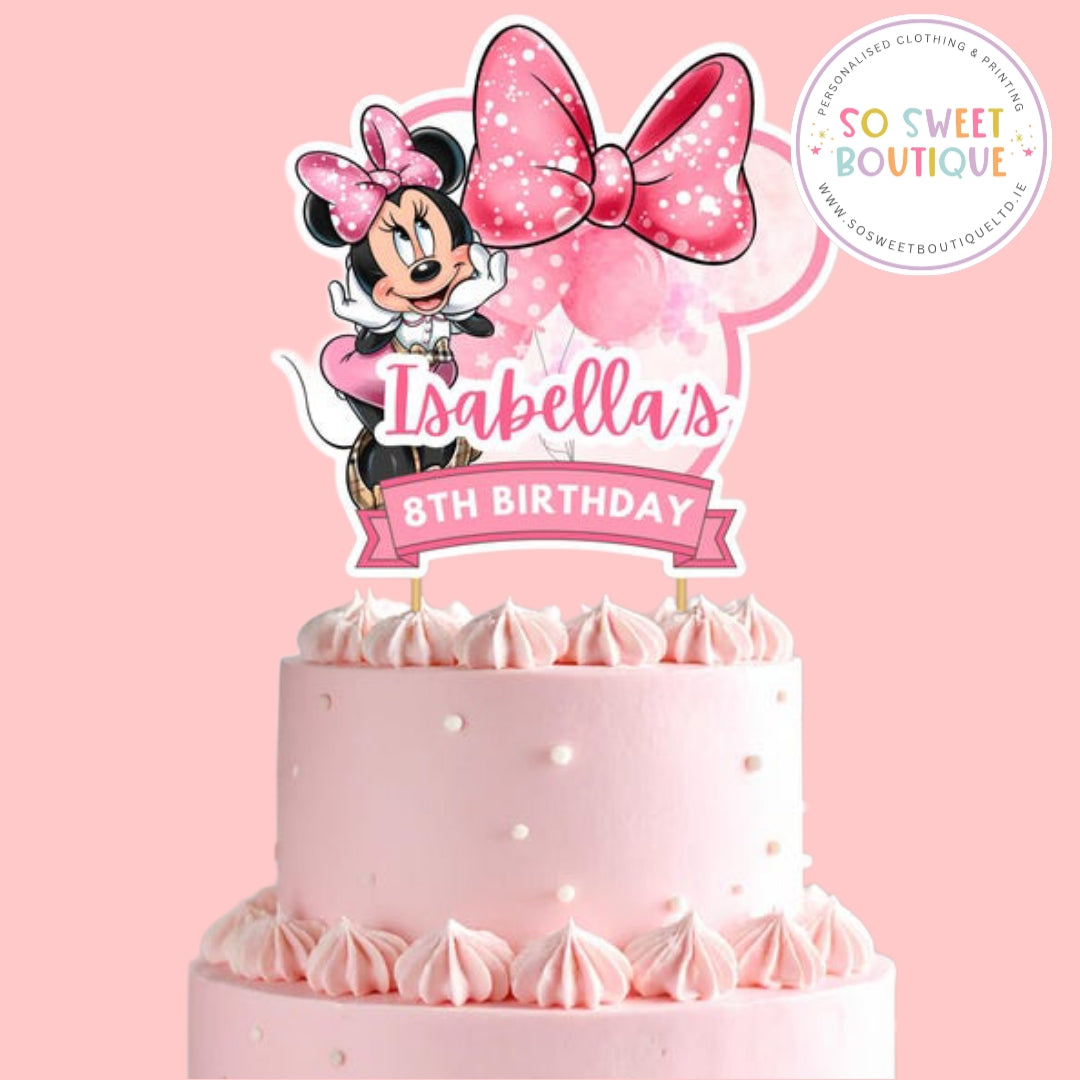 Minnie Mouse Personalised Birthday Cake Topper