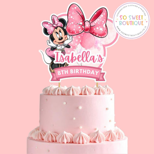 Minnie Mouse Personalised Birthday Cake Topper