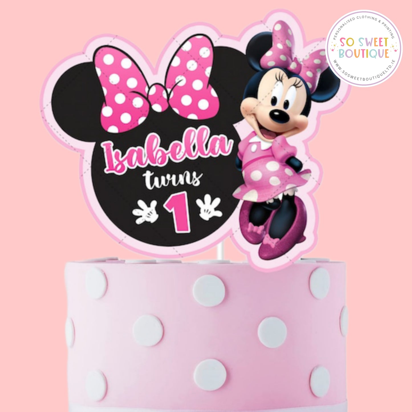 Minnie Mouse Personalised Birthday Cake Topper