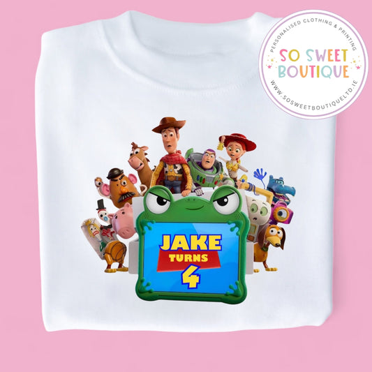 Toy Story themed Birthday White T-Shirt