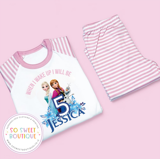 Frozen When I Wake Up Personalised Birthday Pyjamas