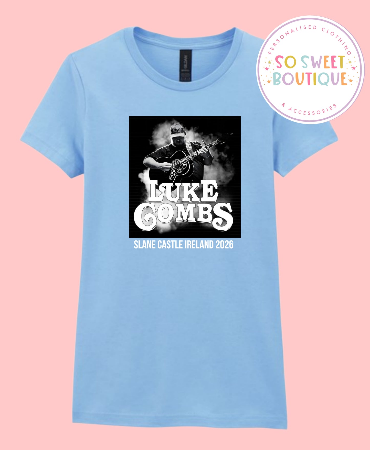 Luke Combs Slane Castle 2026 Blue T-Shirt