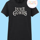 Luke Combs Silver Print Black T-Shirt