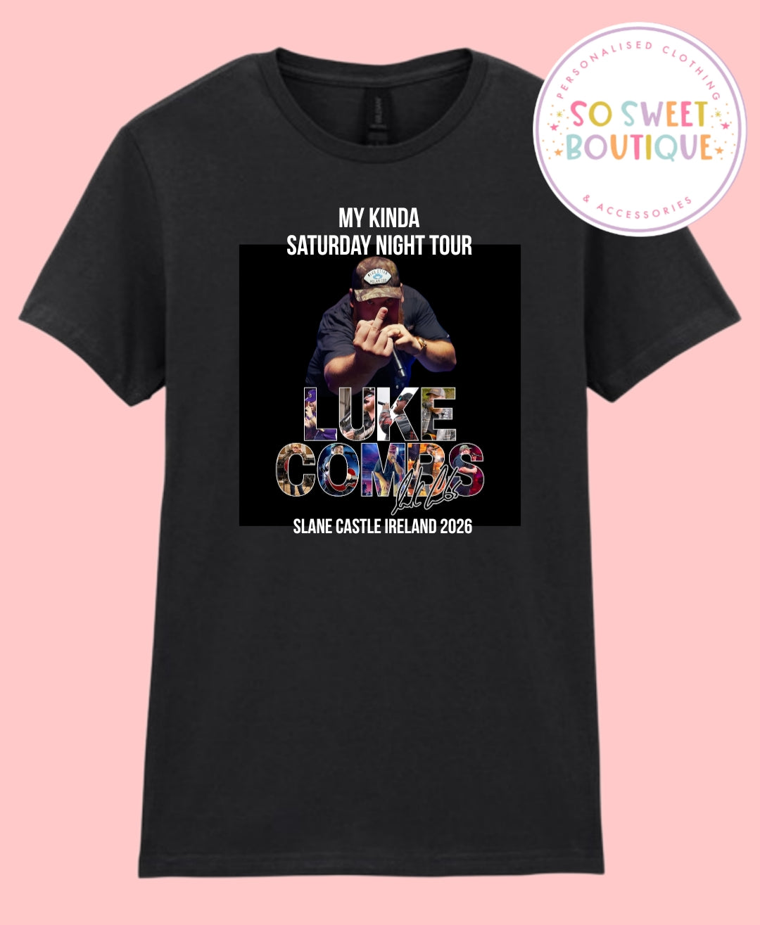 Luke Combs Slane Castle 2026 Black T-Shirt