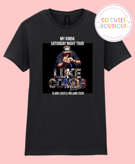 Luke Combs Slane Castle 2026 Black T-Shirt