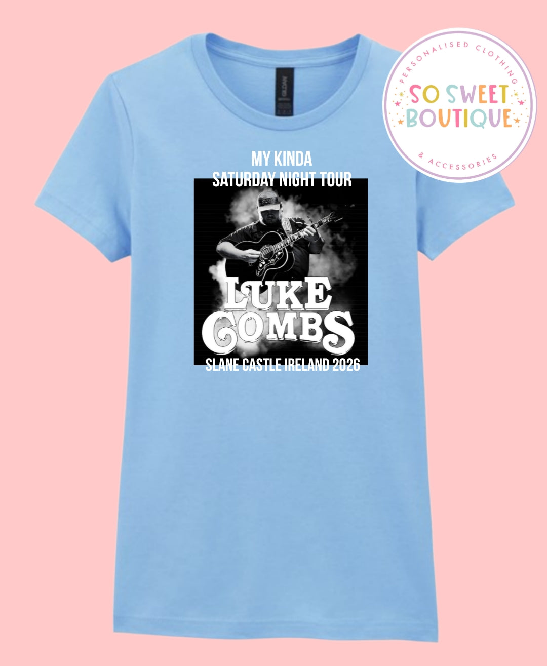 Luke Combs Slane Castle 2026 Blue T-Shirt