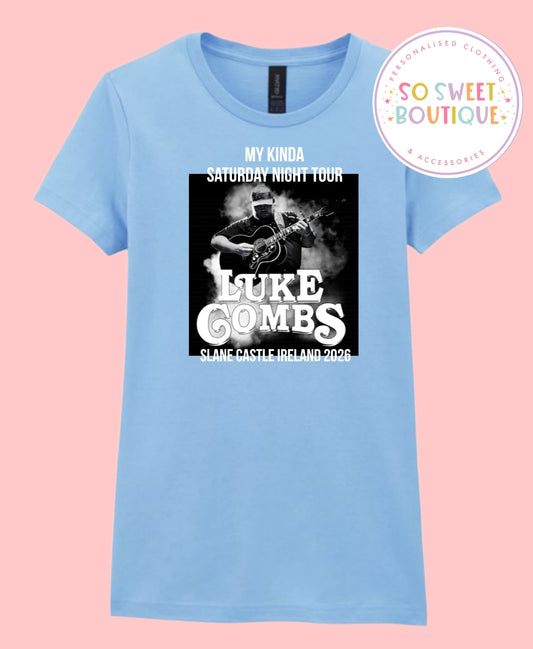 Luke Combs Slane Castle 2026 Blue T-Shirt