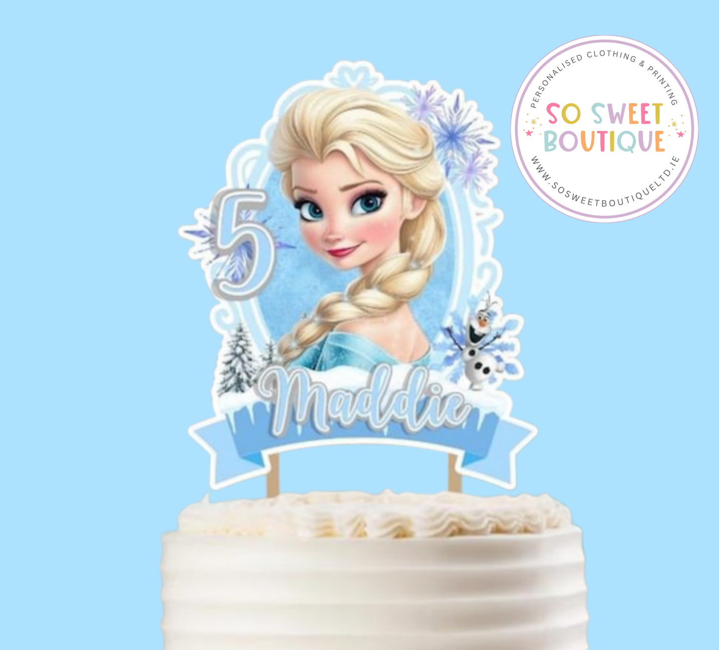 Elsa Frozen Personalised Birthday Cake Topper