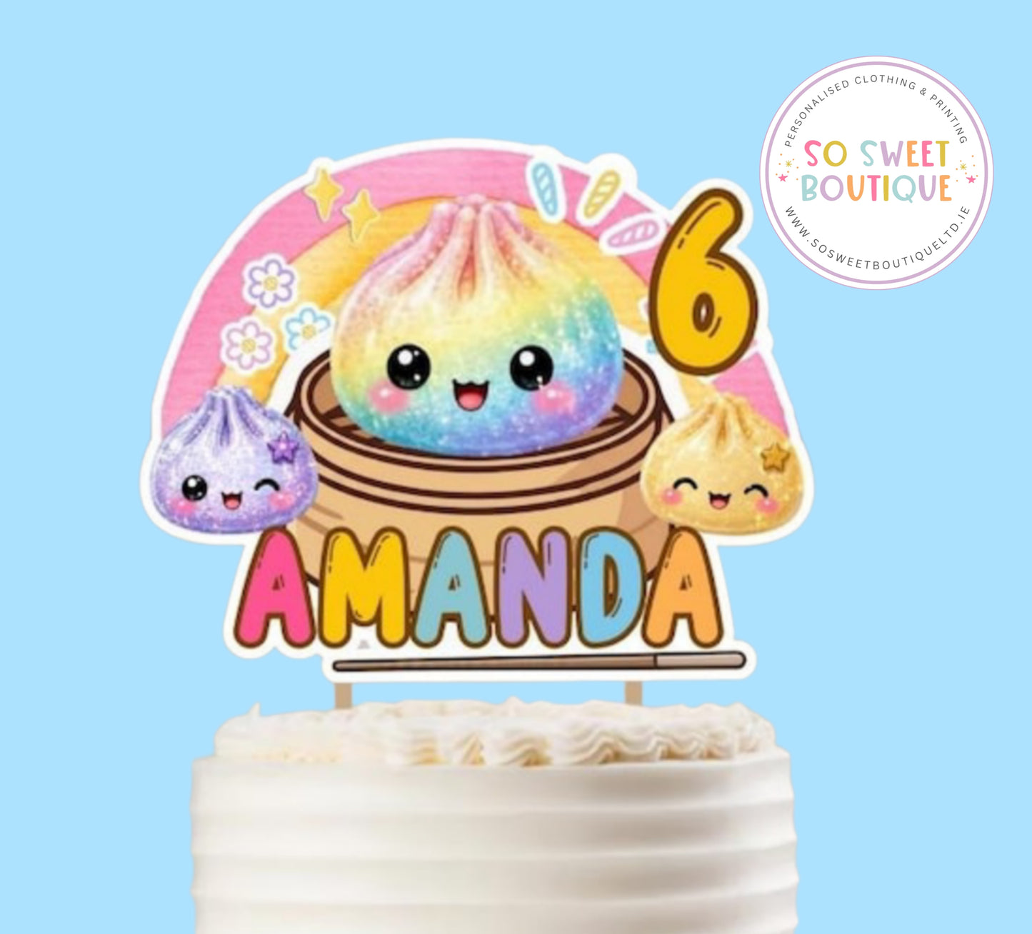 Glitter Dumplings Personalised Birthday Cake Topper