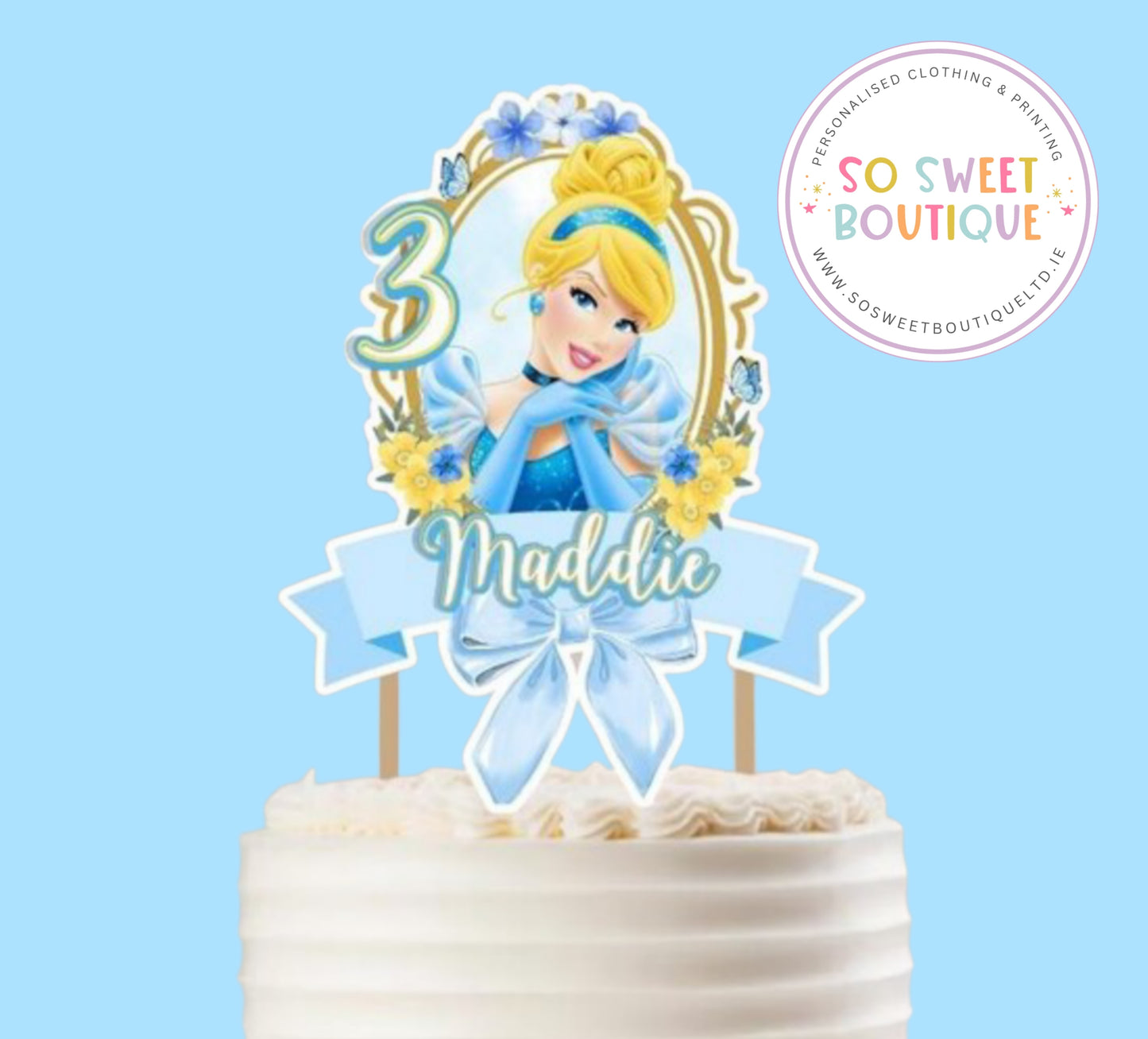 Princess Cinderella Personalised Birthday Cake Topper