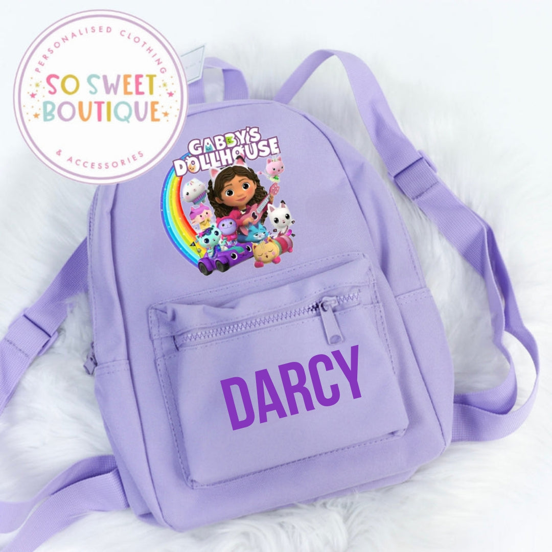 Gabby's Dollhouse Personalised Kids Backpack (12 Colour Options)