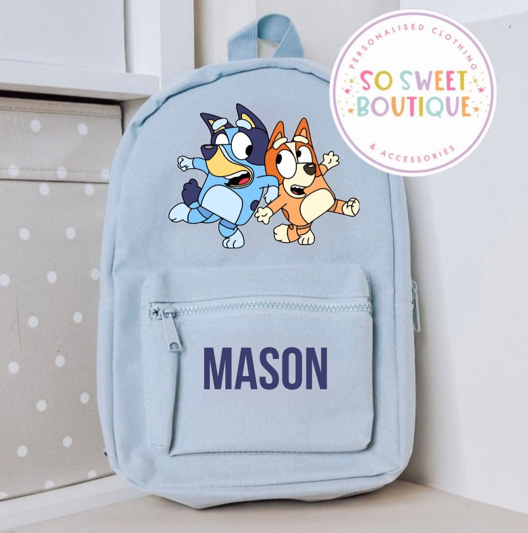 Bluey Personalised Kids Backpack (12 Colour Options)