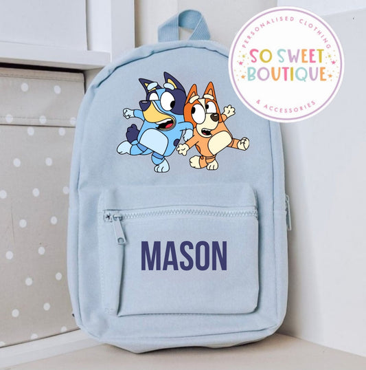 Bluey Personalised Kids Backpack (12 Colour Options)