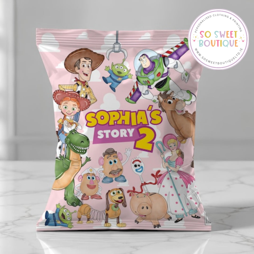 Toy Story Pink themed Personalised Fillable Crisp|Treat Bag