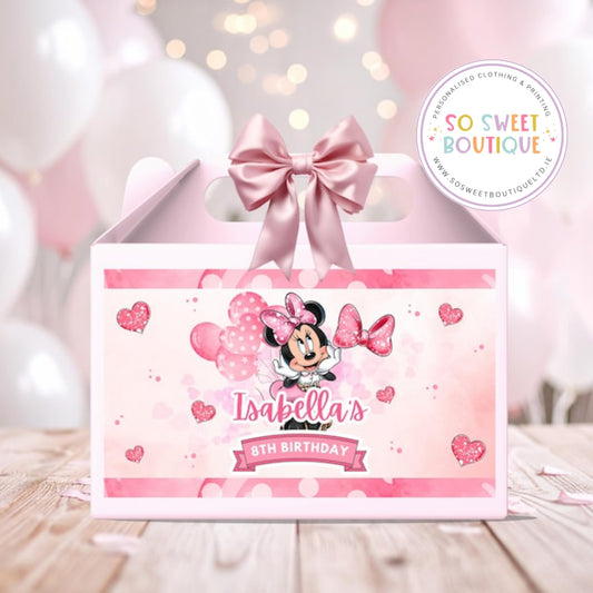 Minnie Mouse themed Personalised Fillable Party Box