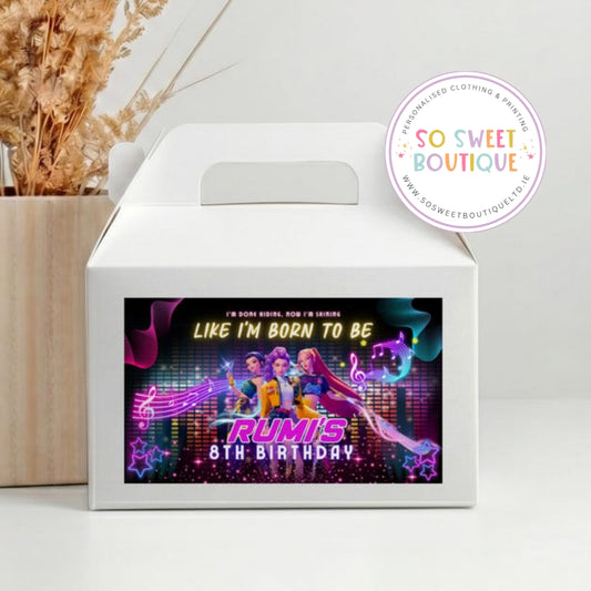 KPOP Demon Hunters themed Personalised White Fillable Party Box