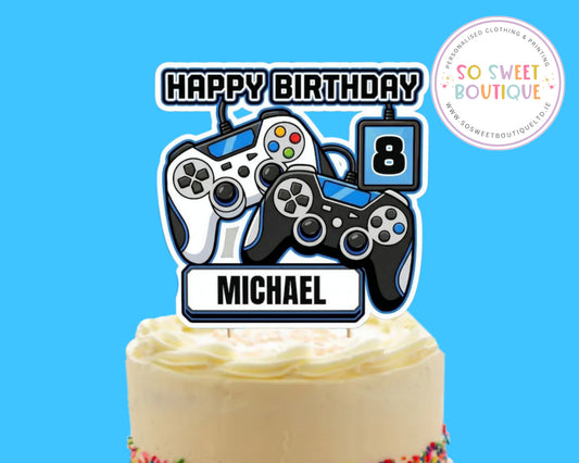 Gamer Personalised Birthday Cake Topper