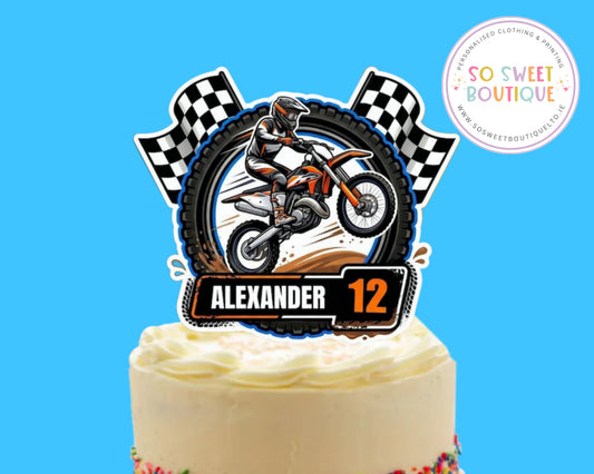 Dirt Bike Personalised Birthday Cake Topper