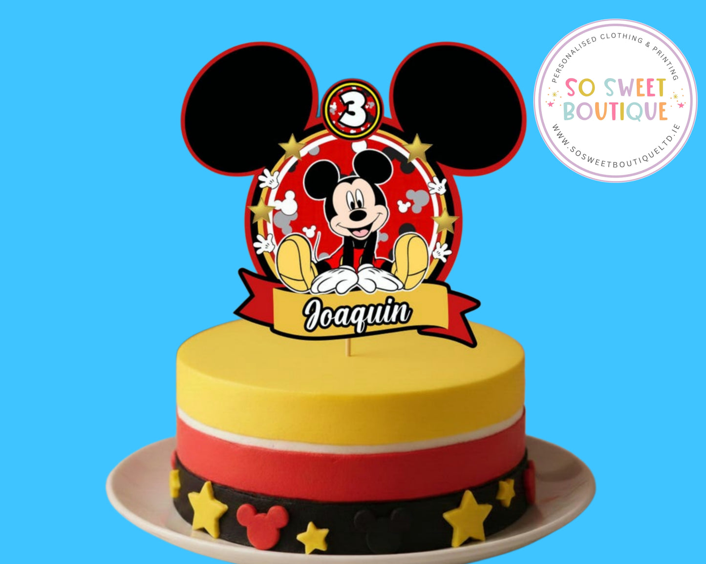 Mickey Mouse Personalised Birthday Cake Topper