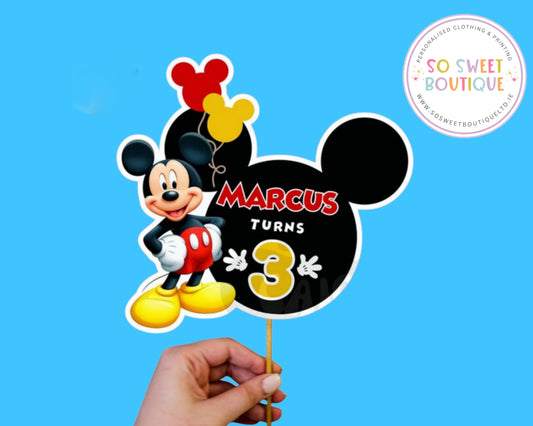 Mickey Mouse Personalised Birthday Cake Topper