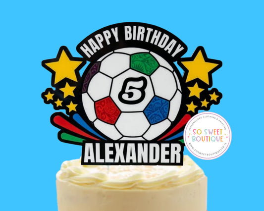 World Cup Football Personalised Birthday Cake Topper
