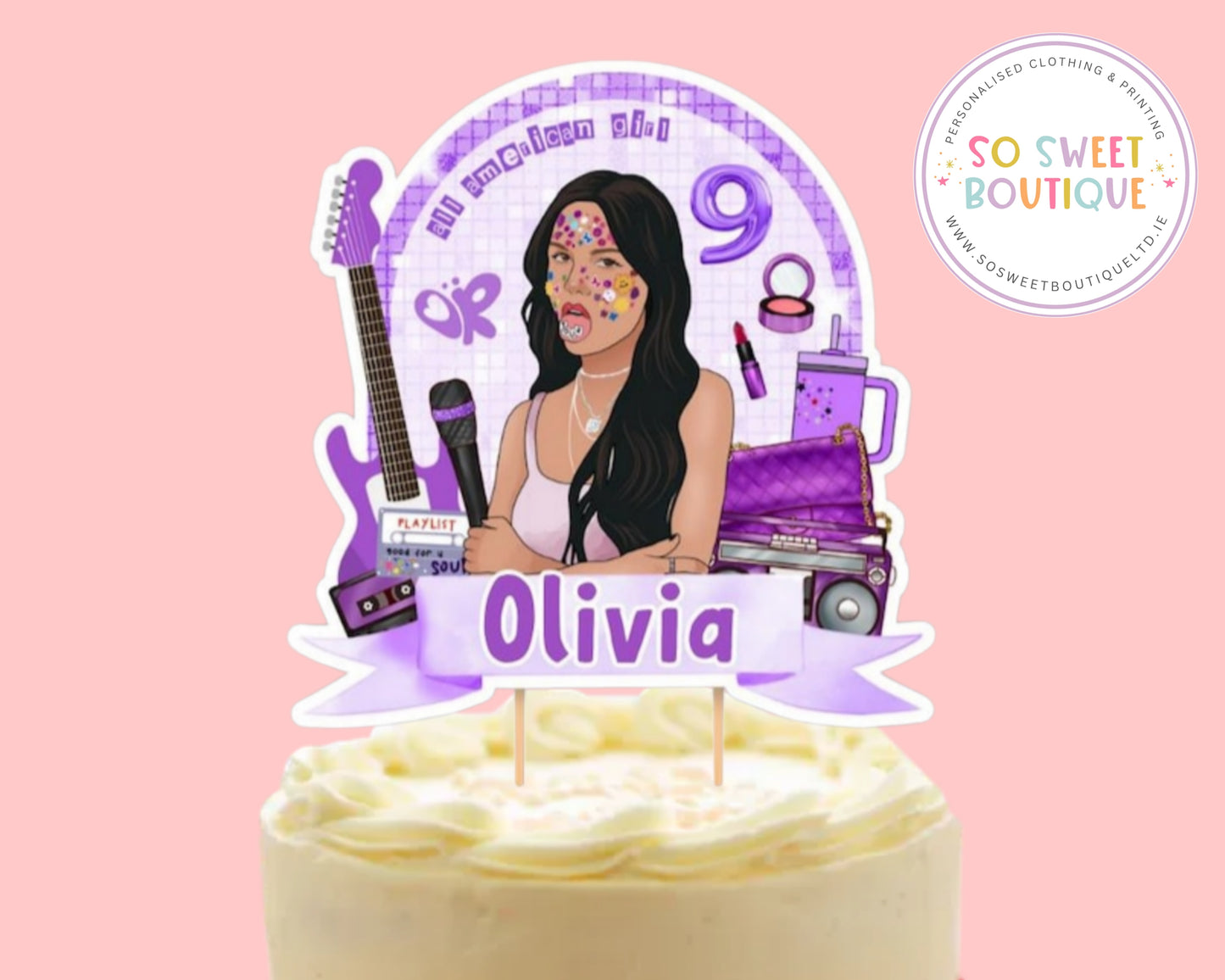 Olivia Rodrigo Personalised Birthday Cake Topper