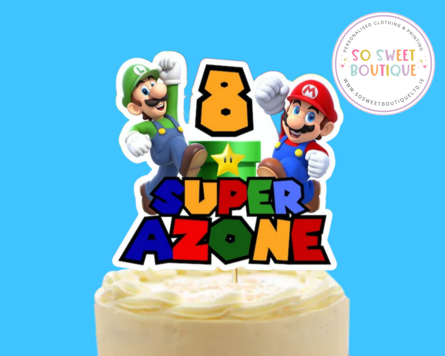 Super Mario Personalised Birthday Cake Topper