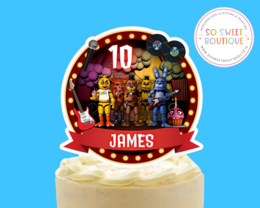 Five Nights At Freddy's Personalised Birthday Cake Topper